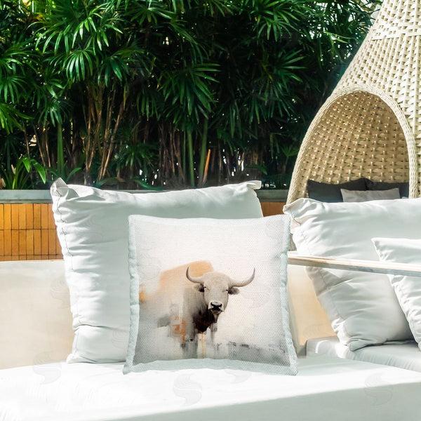 Stupell Industries Irena Orlov | Grey Longhorn Cattle Printed Throw Pillow