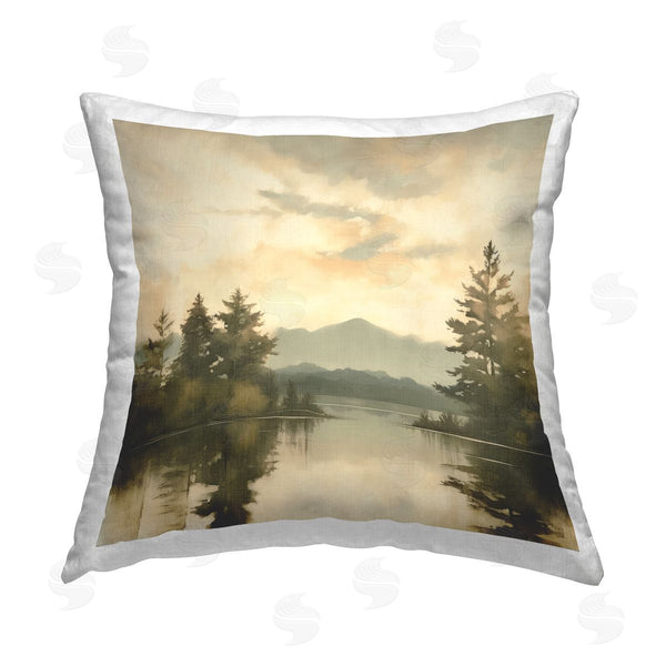 stupell industries Irena Orlov | Misty Trees on Lake Printed Throw Pillow