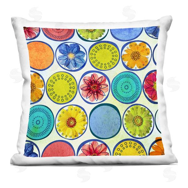 stupell industries Irena Orlov | Modern Floral Pattern Circles Printed Throw Pillow
