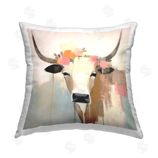 stupell industries Irena Orlov | Modern Flowers Cow Printed Throw Pillow