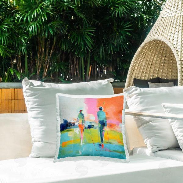 Stupell Industries Irena Orlov | Modern Golfers Scene Printed Throw Pillow