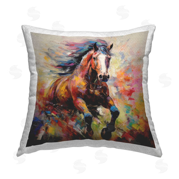 Stupell Industries Irena Orlov | Modern Horse Galloping Printed Throw Pillow