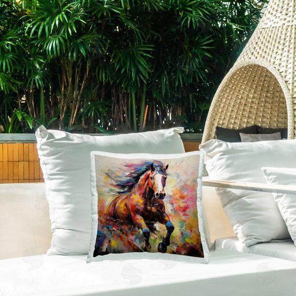 Stupell Industries Irena Orlov | Modern Horse Galloping Printed Throw Pillow