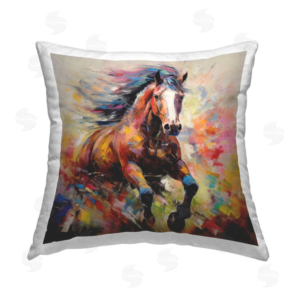 stupell industries Irena Orlov | Modern Horse Galloping Printed Throw Pillow
