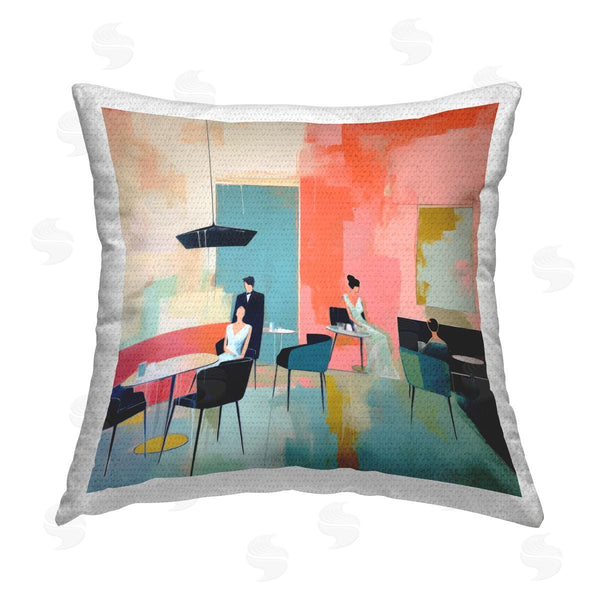 Stupell Industries Irena Orlov | Modern Restaurant Scene Printed Throw Pillow