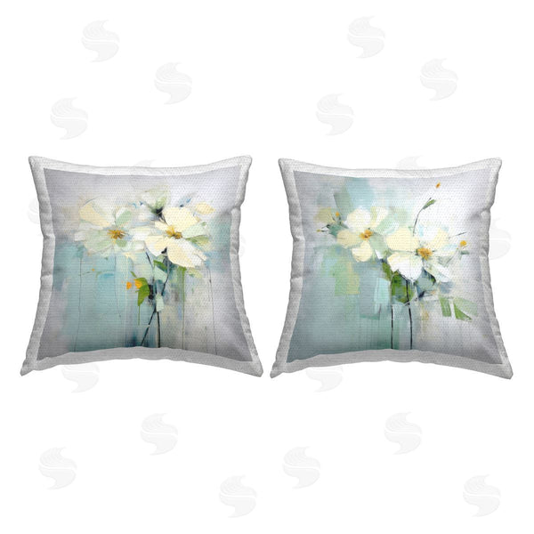 Stupell Industries Irena Orlov | Muted White Blooms Printed Throw Pillow Set