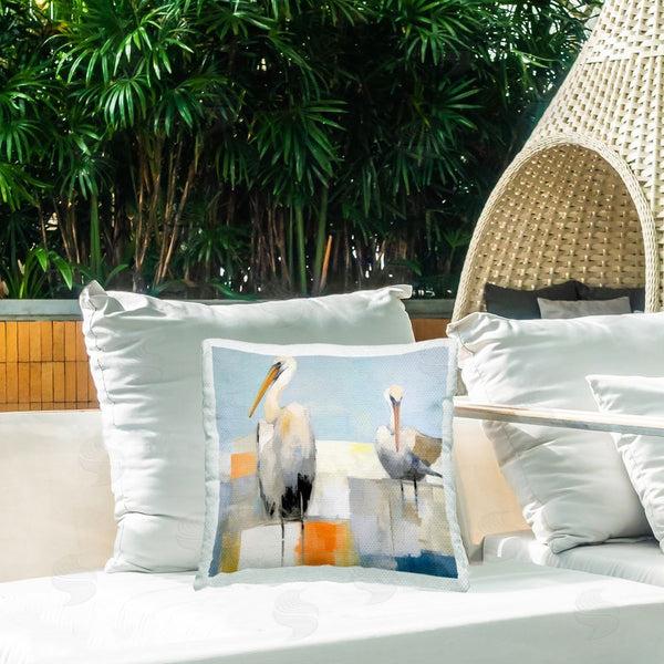 Stupell Industries Irena Orlov | Nautical Pelicans Abstract Printed Throw Pillow