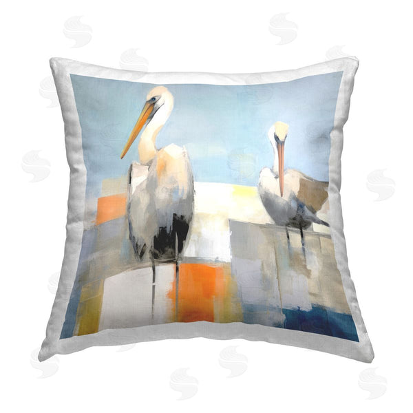 stupell industries Irena Orlov | Nautical Pelicans Abstract Printed Throw Pillow
