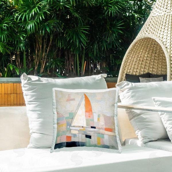 Stupell Industries Irena Orlov | Nautical Sailboat Abstract Printed Throw Pillow