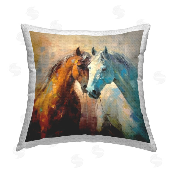 Stupell Industries Irena Orlov | Painterly Horse Pair Printed Throw Pillow
