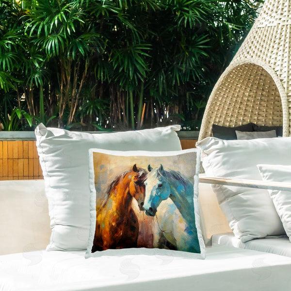 Stupell Industries Irena Orlov | Painterly Horse Pair Printed Throw Pillow