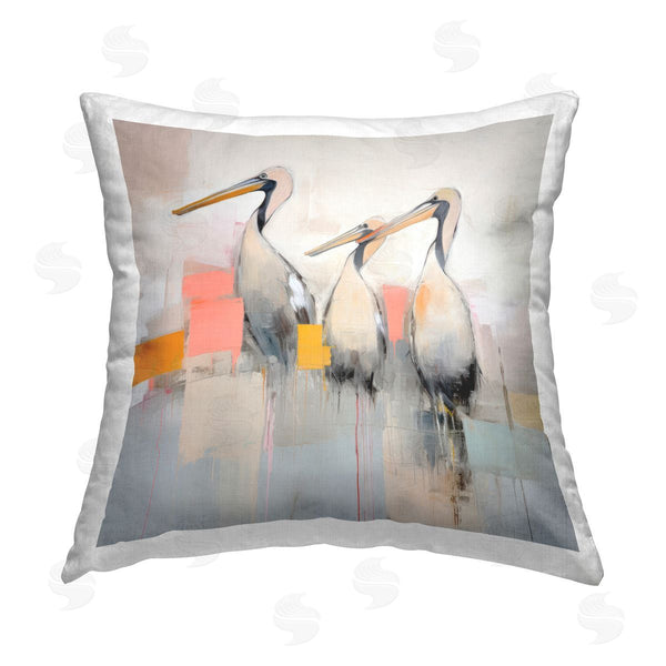 stupell industries Irena Orlov | Pelican Trio Abstract Printed Throw Pillow