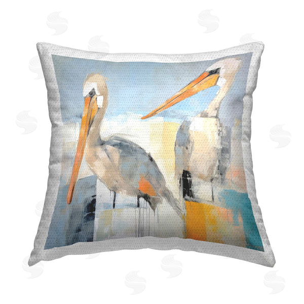 Stupell Industries Irena Orlov | Pelicans Abstract Pattern Printed Throw Pillow