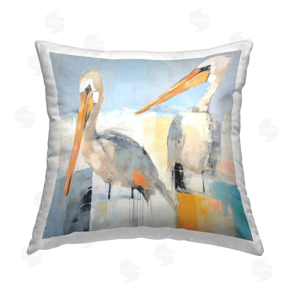 stupell industries Irena Orlov | Pelicans Abstract Pattern Printed Throw Pillow