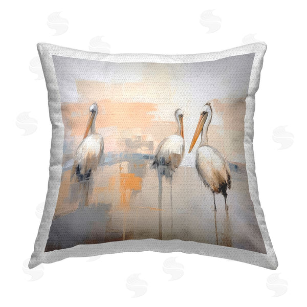 Stupell Industries Irena Orlov | Pelicans On Beach Printed Throw Pillow