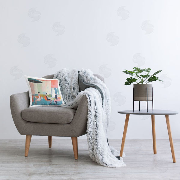 Stupell Industries Irena Orlov | People At Restaurant Printed Throw Pillow
