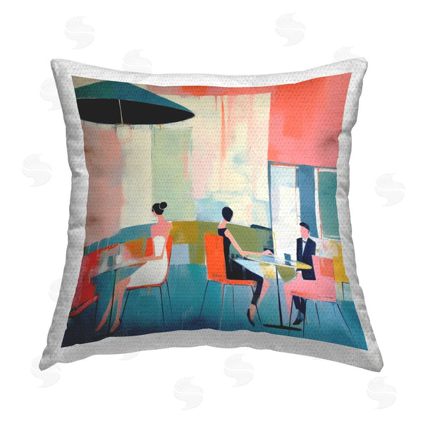 Stupell Industries Irena Orlov | People At Restaurant Printed Throw Pillow
