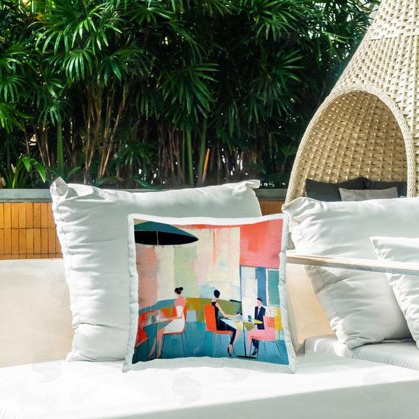 Stupell Industries Irena Orlov | People At Restaurant Printed Throw Pillow