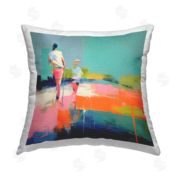 Stupell Industries Irena Orlov | People Golfing Abstraction Printed Throw Pillow