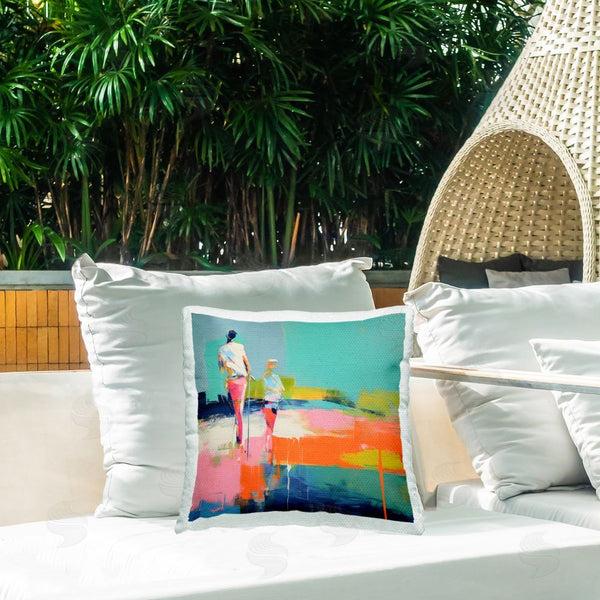 Stupell Industries Irena Orlov | People Golfing Abstraction Printed Throw Pillow