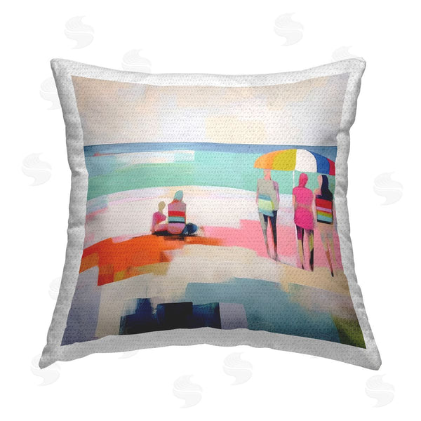 Stupell Industries Irena Orlov | People On Beach Abstract Printed Throw Pillow
