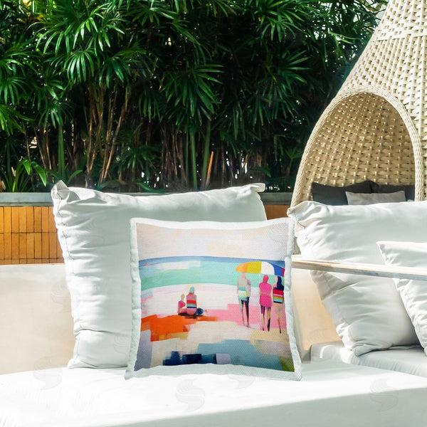 Stupell Industries Irena Orlov | People On Beach Abstract Printed Throw Pillow