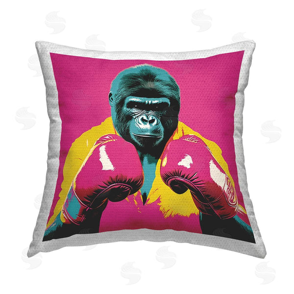 Stupell Industries Irena Orlov | Pink Boxing Ape Printed Throw Pillow