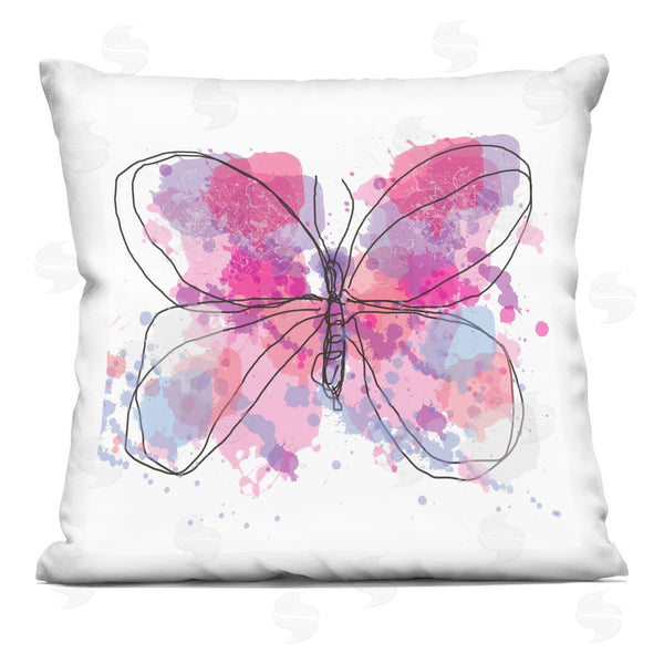 stupell industries Irena Orlov | Pink Butterfly Doodle Lines Printed Throw Pillow