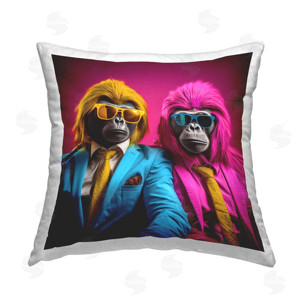 stupell industries Irena Orlov | Pink Fashion Apes Printed Throw Pillow