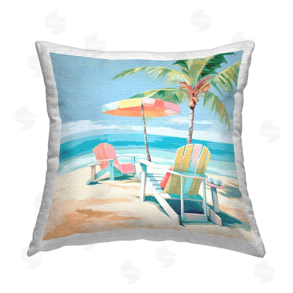 Stupell Industries Irena Orlov | Relaxing Summer Shore View Printed Throw Pillow