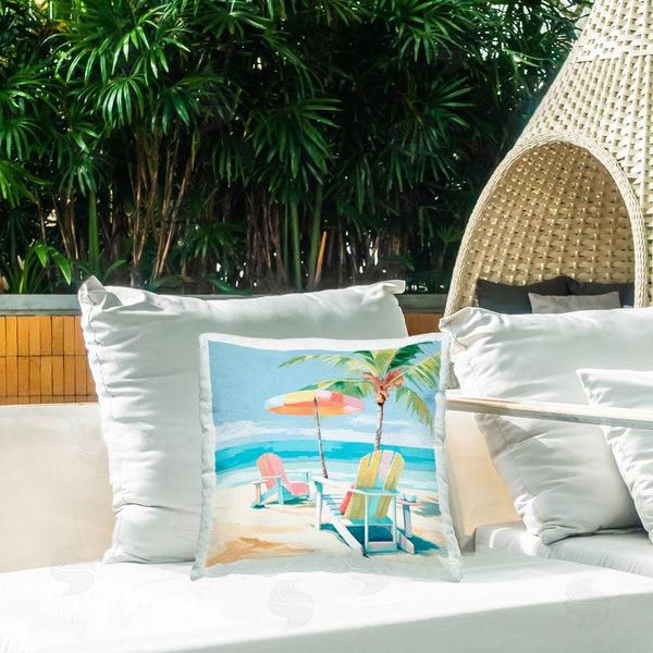 Stupell Industries Irena Orlov | Relaxing Summer Shore View Printed Throw Pillow