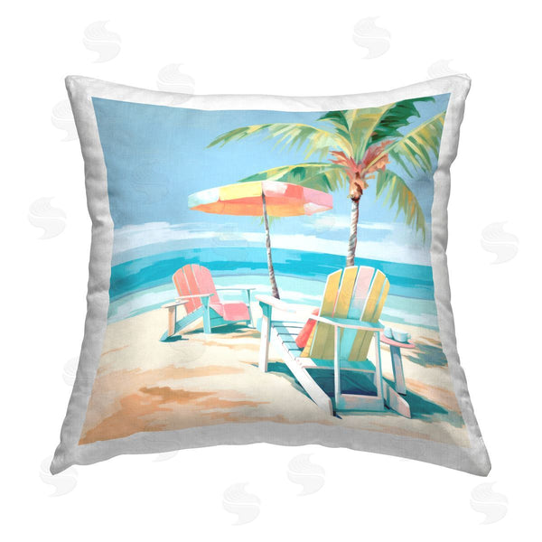 stupell industries Irena Orlov | Relaxing Summer Shore View Printed Throw Pillow