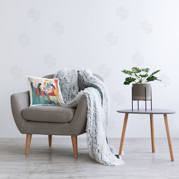 Stupell Industries Irena Orlov | Restaurant View Abstraction Printed Throw Pillow