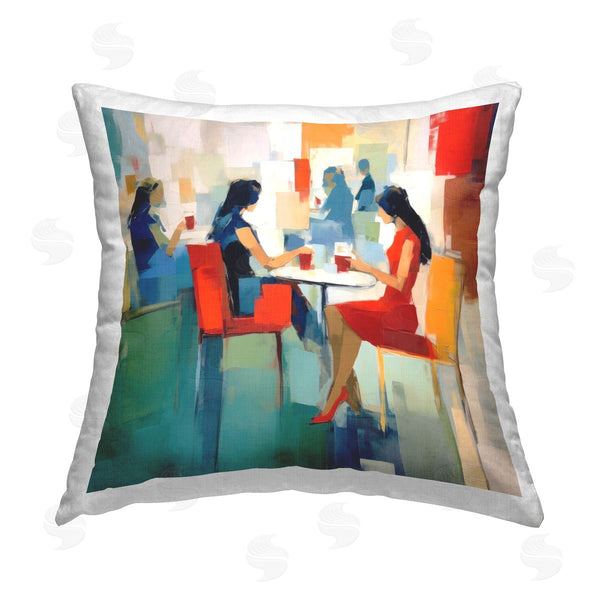stupell industries Irena Orlov | Restaurant View Abstraction Printed Throw Pillow