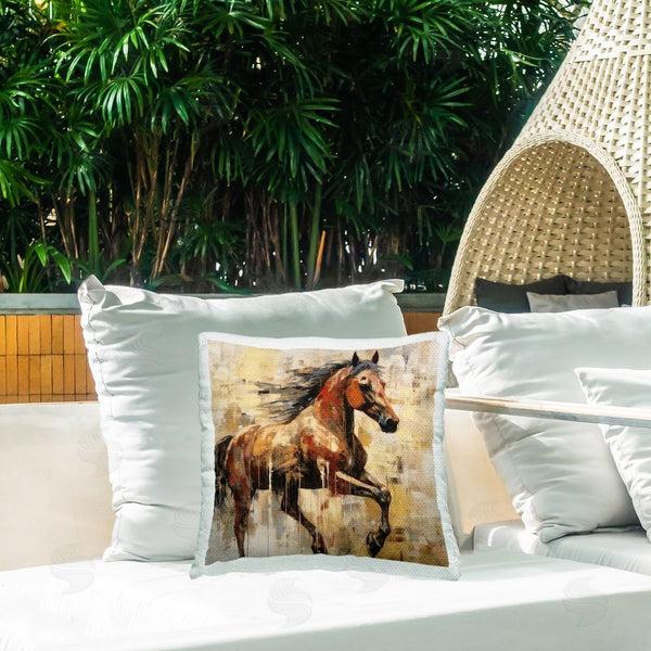 Stupell Industries Irena Orlov | Rustic Brown Horse Printed Throw Pillow
