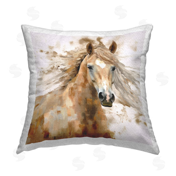 Stupell Industries Irena Orlov | Rustic Pattern Horse Printed Throw Pillow