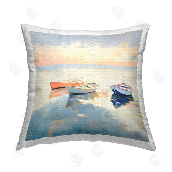 Stupell Industries Irena Orlov | Soft Pastel Boats Printed Throw Pillow
