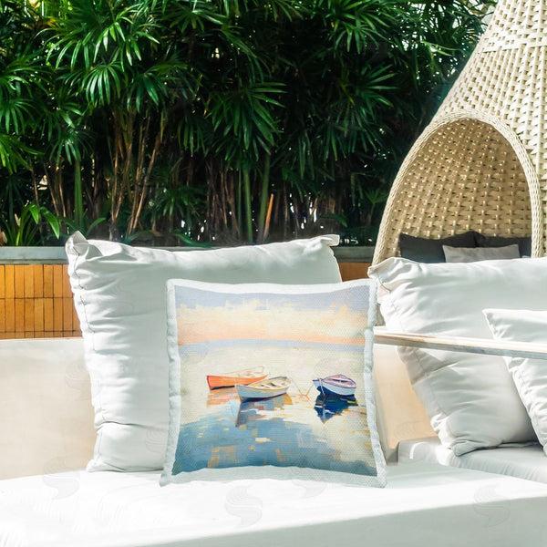 Stupell Industries Irena Orlov | Soft Pastel Boats Printed Throw Pillow