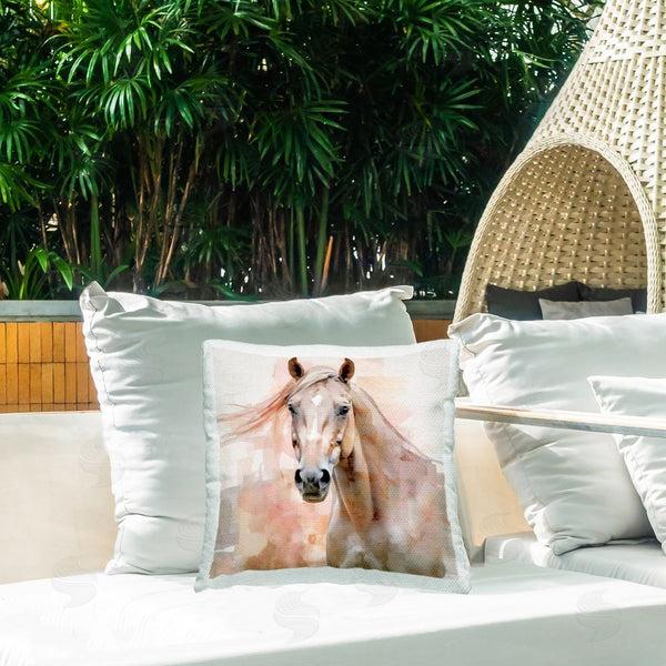 Stupell Industries Irena Orlov | Subtle Grey Horse Printed Throw Pillow