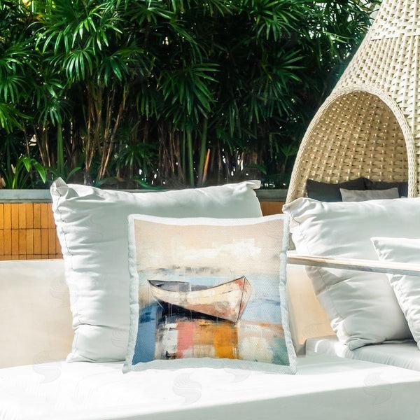 Stupell Industries Irena Orlov | Sunlit Boat Reflection Printed Throw Pillow