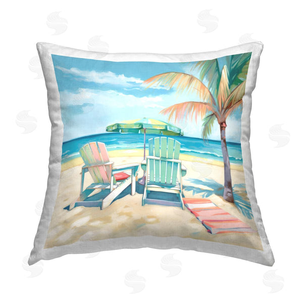 stupell industries Irena Orlov | Sunny Summer Beach Printed Throw Pillow