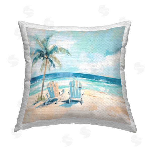 Stupell Industries Irena Orlov | Sunny Tropical Beach View Printed Throw Pillow