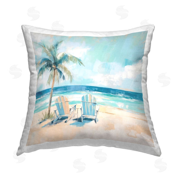 stupell industries Irena Orlov | Sunny Tropical Beach View Printed Throw Pillow