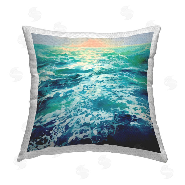 Stupell Industries Irena Orlov | Sunset Over Crashing Sea Printed Throw Pillow