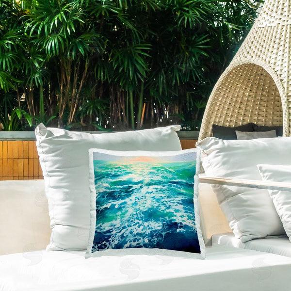 Stupell Industries Irena Orlov | Sunset Over Crashing Sea Printed Throw Pillow