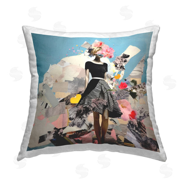 stupell industries Irena Orlov | Surreal Collage Woman Printed Throw Pillow