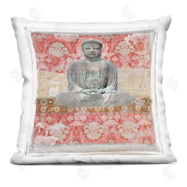 stupell industries Irena Orlov | Traditional Buddha Spiritual Collage Printed Throw Pillow