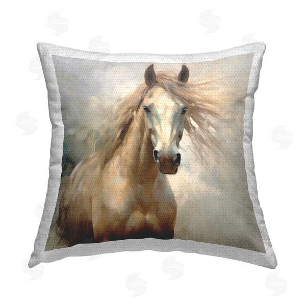 Stupell Industries Irena Orlov | Traditional Tan Horse Printed Throw Pillow
