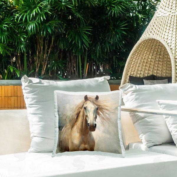 Stupell Industries Irena Orlov | Traditional Tan Horse Printed Throw Pillow