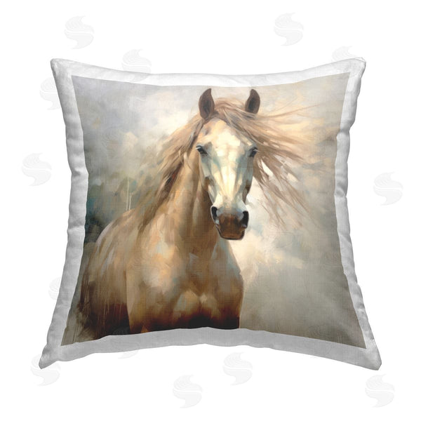 stupell industries Irena Orlov | Traditional Tan Horse Printed Throw Pillow